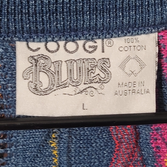 Vintage Colorful 3D Knit Mens COOGI Cardigan - Picture 3 of 7